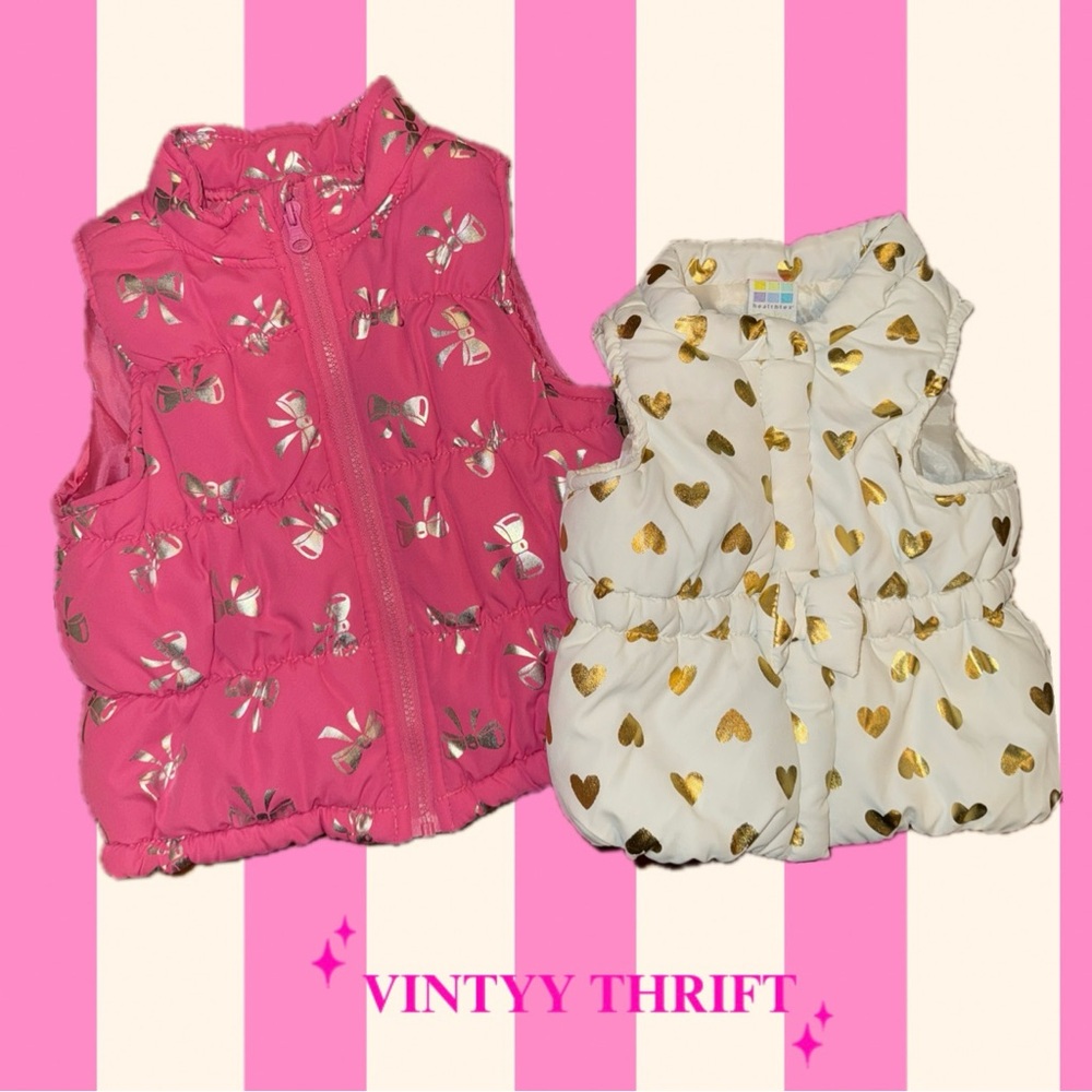 Vintage HealthTex Sister Puffer Vests, 3T & 0-3 Months (SET OF TWO)